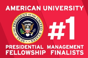 American University is #1 in Presidential Management Fellowship finalists for the second year in a row.
