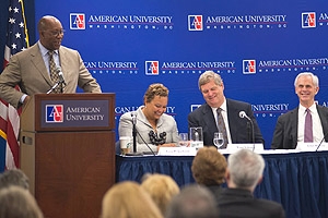 The partnership for the water technology project was formed at this summit held at AU in May 2012.