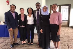 Winning Team stands together at AU's Global health Competition