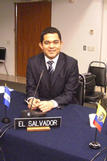 Walter representing El Salvador at a conference