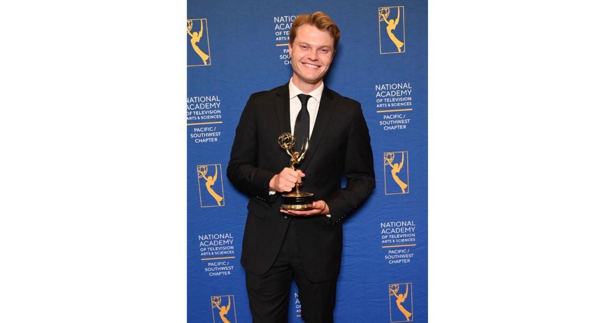 Jacob Clark with Emmy Award Jacob Clark with Emmy Award