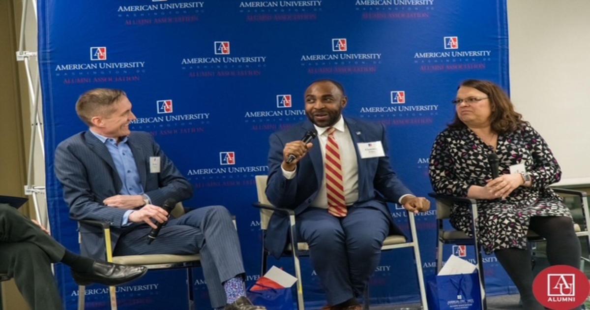 Clarence J. Fluker presenting at an AU Pride Alliance panel Clarence J. Fluker presenting at an AU Pride Alliance panel