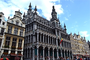 Guildhalls and buildings of the central square, the Grand Place.