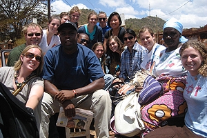 AU Nairobi students with program staff and Kenyans.
