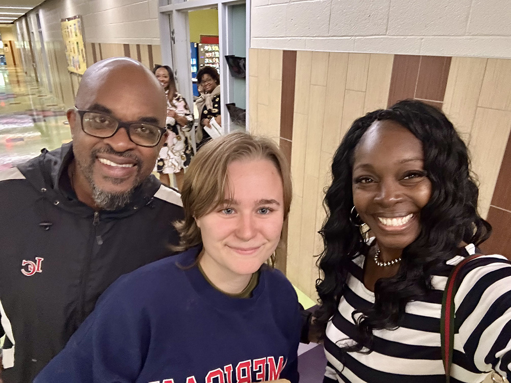 Dean Hopson with Paige Abbott (BA in Elementary Education ’24) and Dr. Ocheze Joseph Dean Hopson with Paige Abbott (BA in Elementary Education ’24) and Dr. Ocheze Joseph
