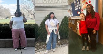 Tatiana Ellis, BA '26, Lexi Simmerson, MEd '26, Nicole Alvarez, BA '25 MEd '26