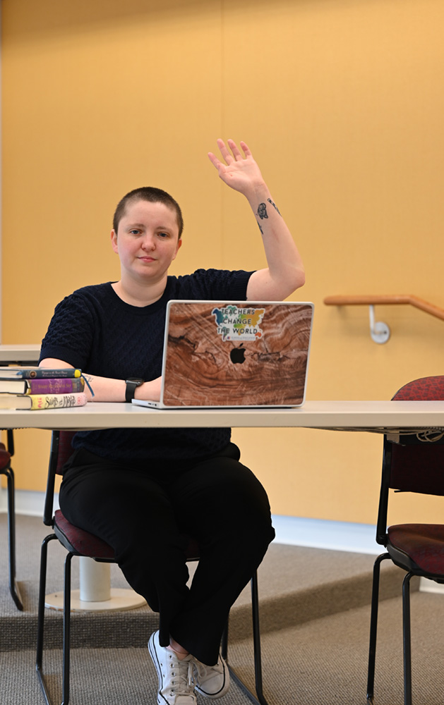 Ruby Marsh in a classroom at the Baker School of Education