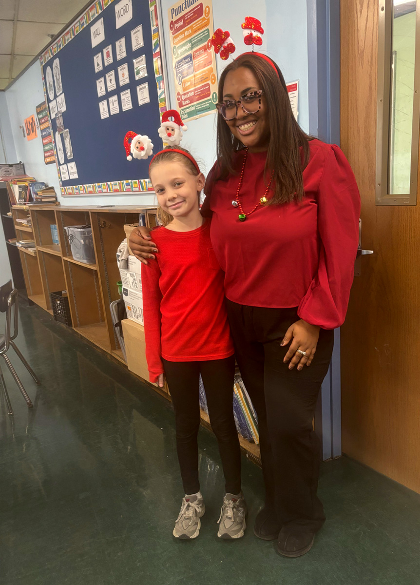 Nicole Alvarez with student