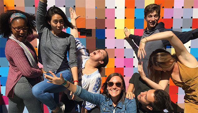 Students on the Katzen Plaza.