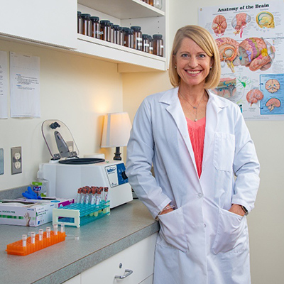 Dr. Kathleen Holton in lab