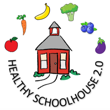 Healthy Schoolhouse 2.0 Logo and Illustrated Foods