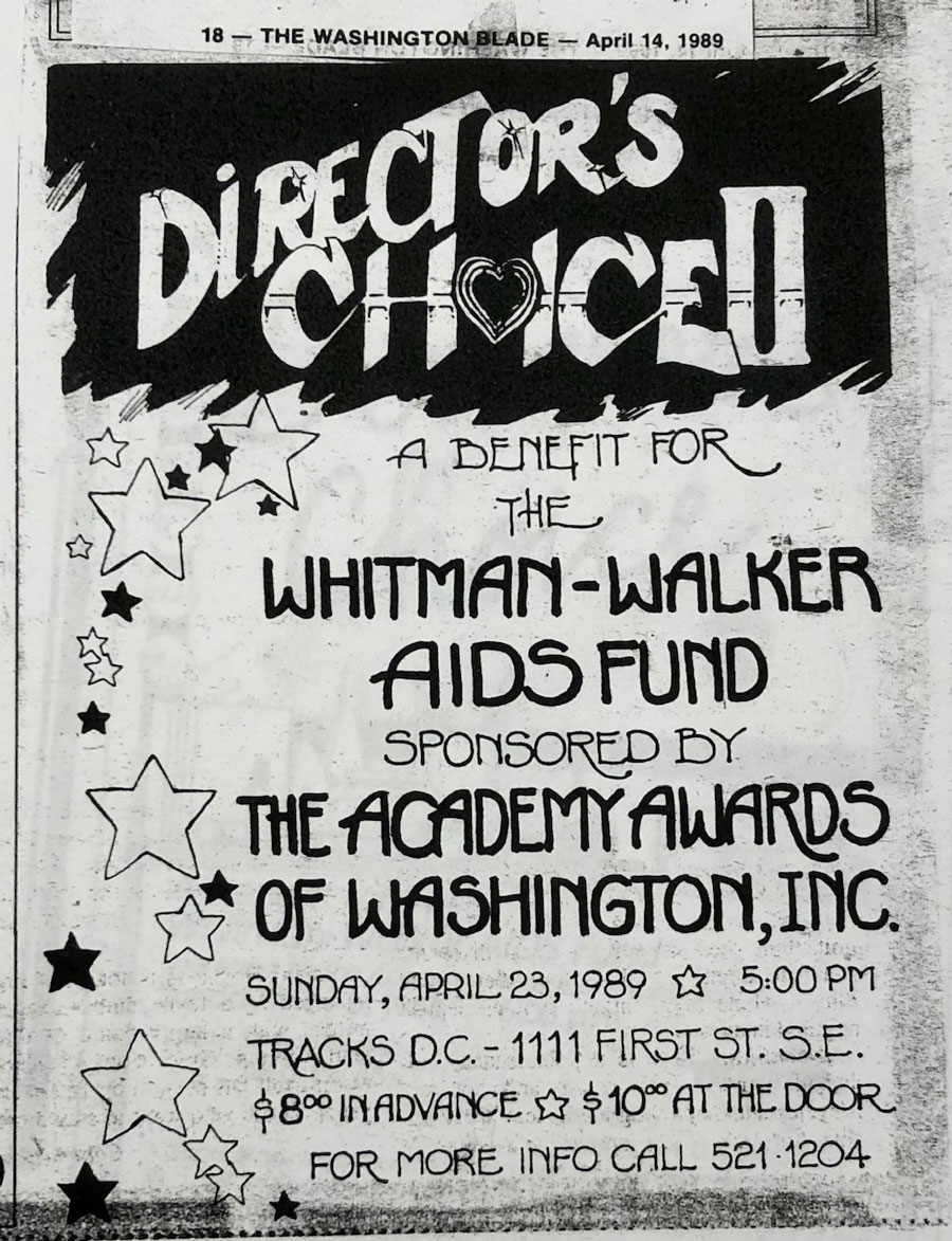 Poster reads Director's Choice 2 A Benefit for the Whitman-Walker AIDS Funds