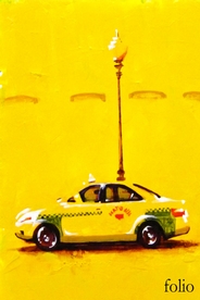 Poster for Folio. A taxi in front of a streetlight.