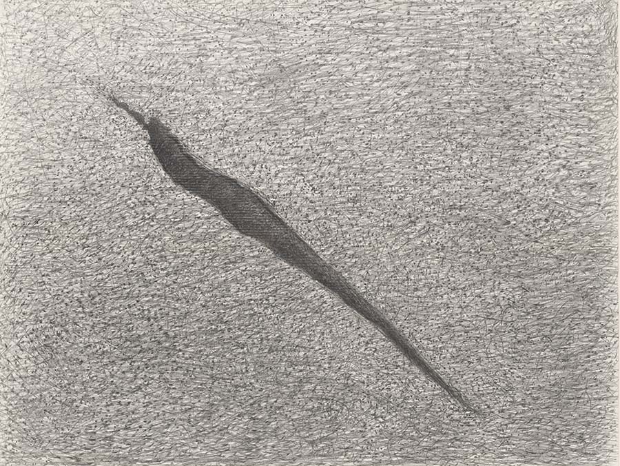 Dark diagonal shape across gray background