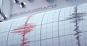 A seismograph records an earthquake