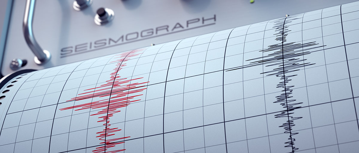 A seismograph records an earthquake