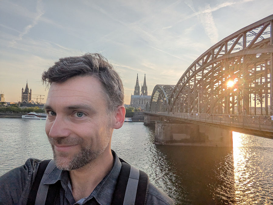 Andrew Demshuk in Cologne, Germany, finishing up a 12-month research grant from the Heinrich Hertz Foundation in Germany