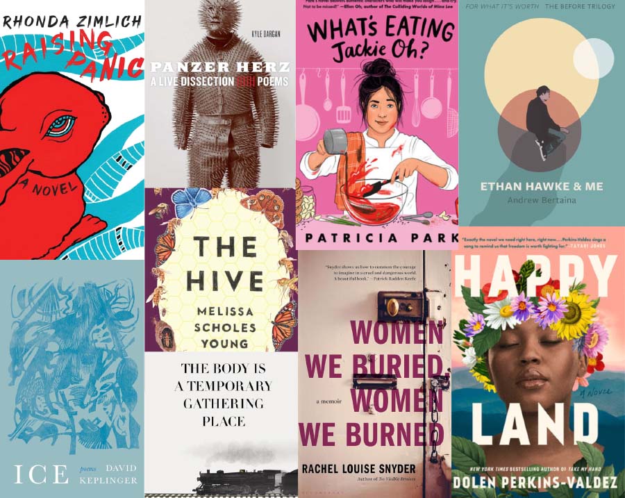Collage of 9 book covers by AU creative writing faculty