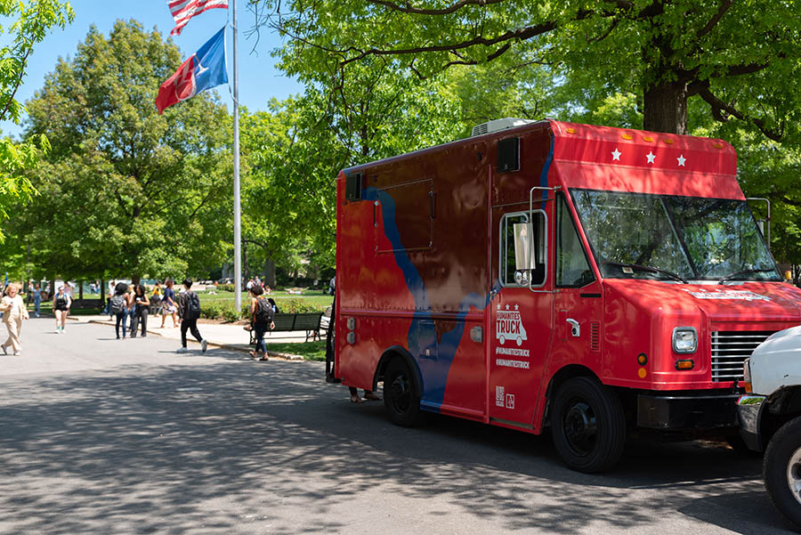 The Humanities Truck on the AU campus