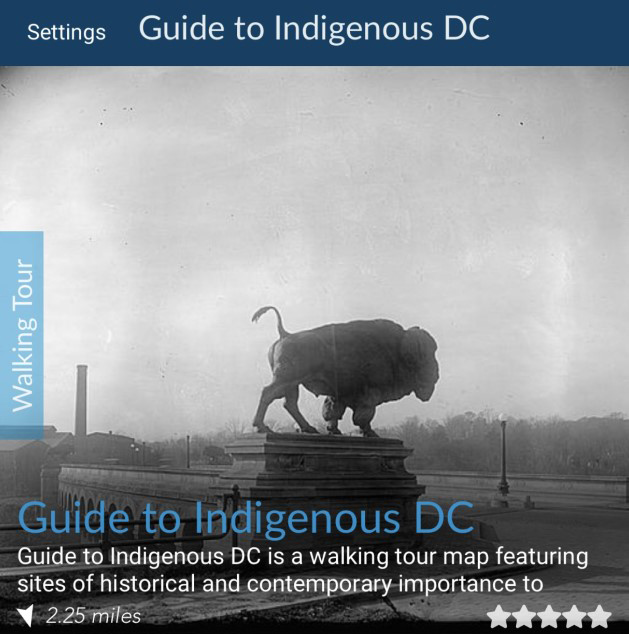 Guide to Indigenous DC walking tour map