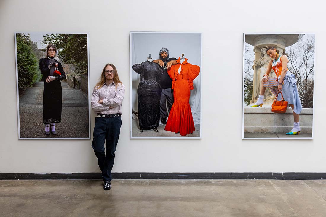 Rowan Gjersvold with large-scale fashion photographs