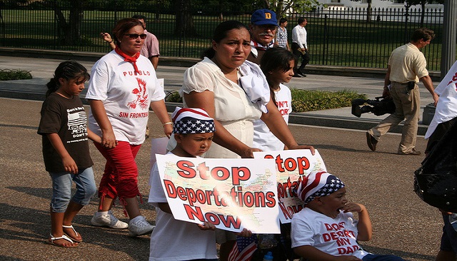 Mothers and children march against deportation at the White House