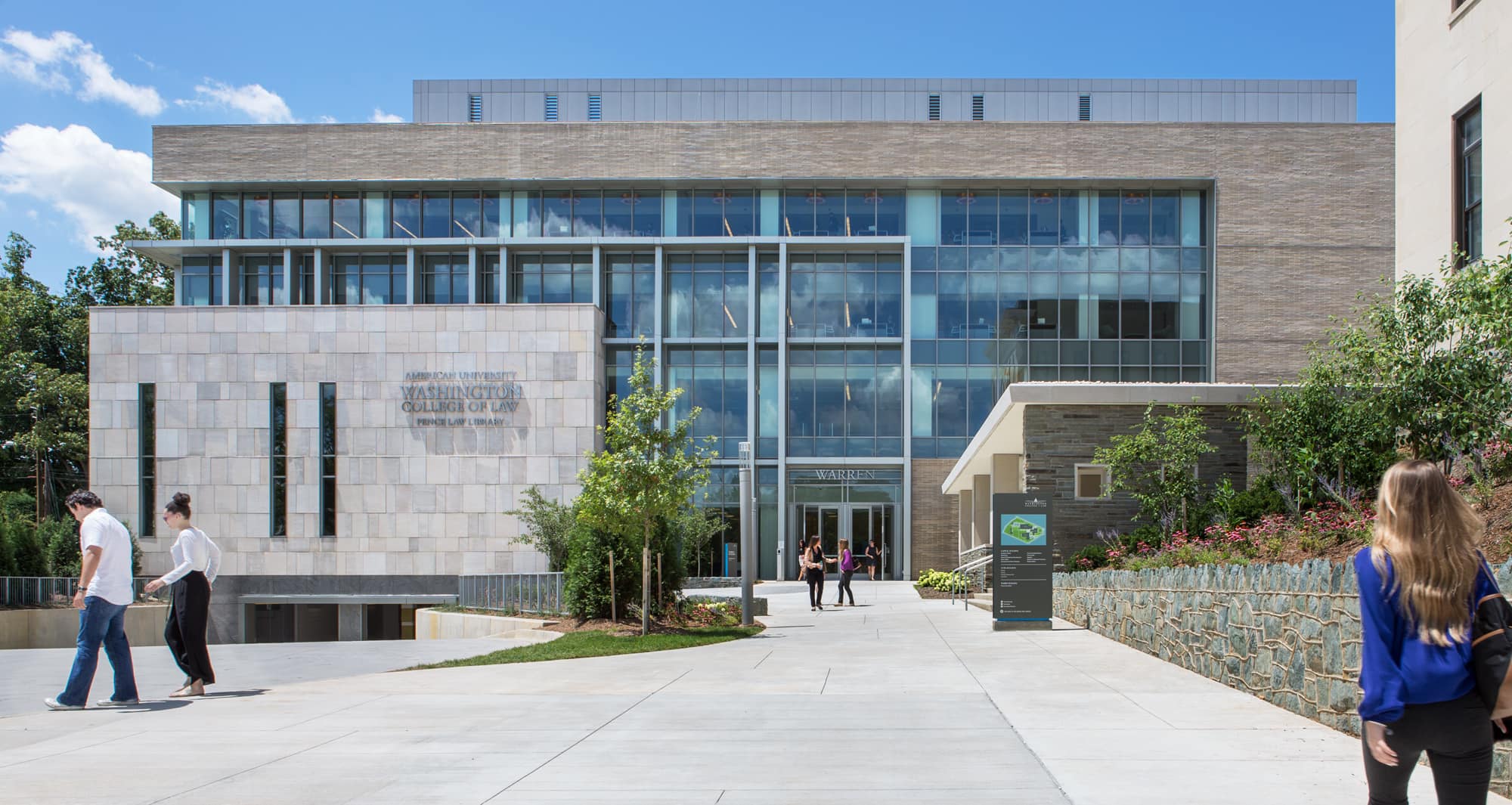 Outdoor landscape of Washington College of Law