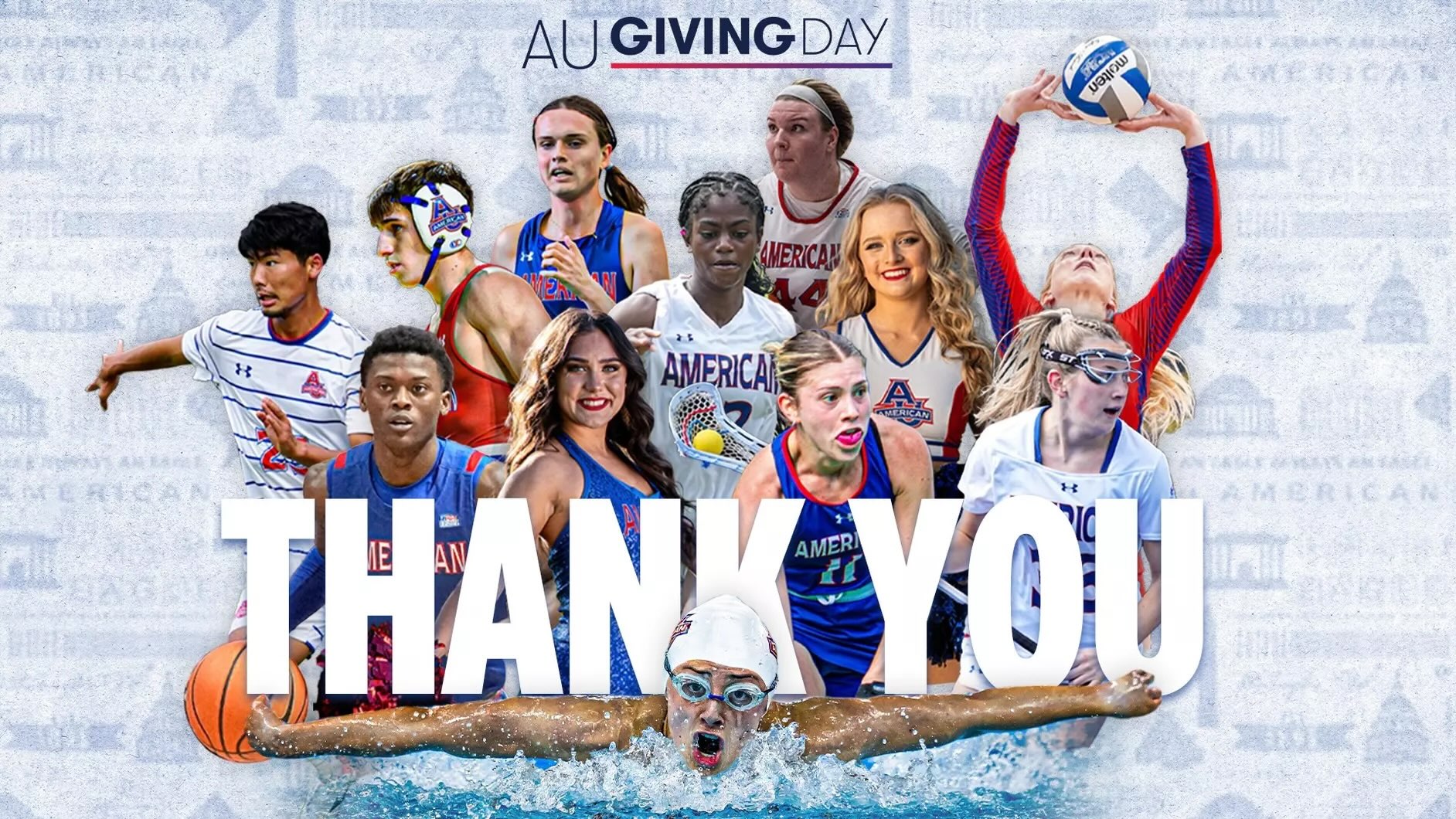 A "thank you" collage of AU athletes.