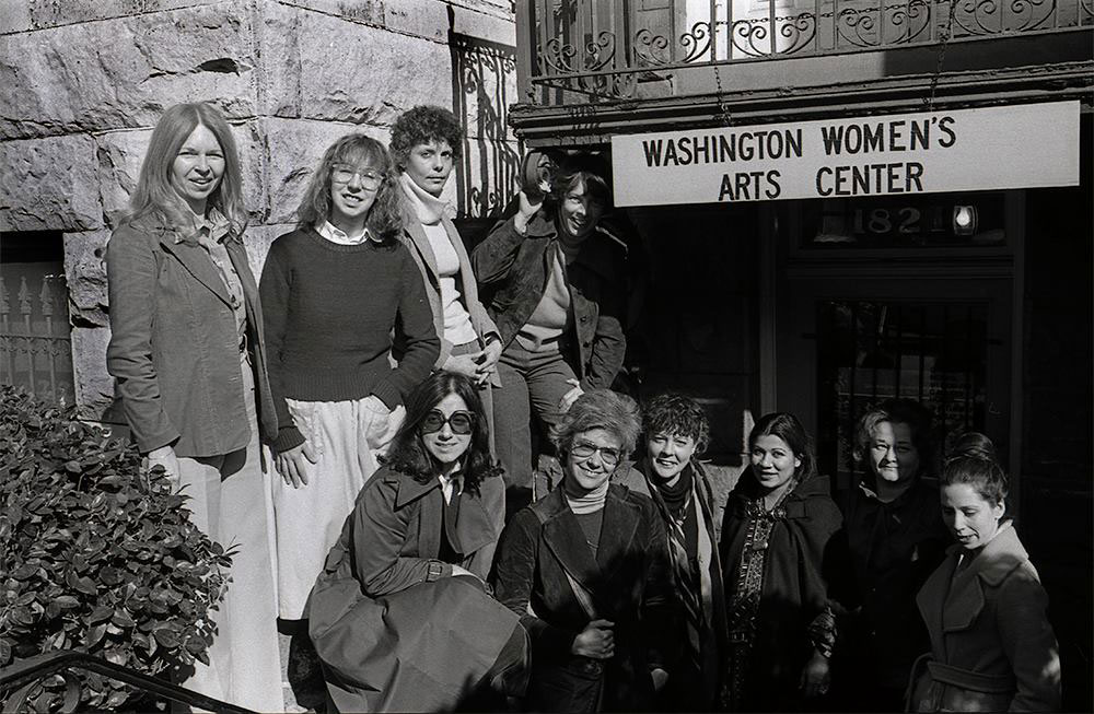 People standing in front of the Washington Women's Arts Center
