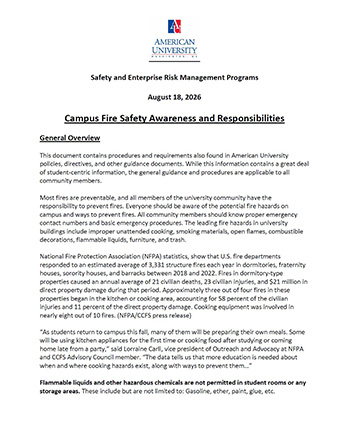 First page fire safety document