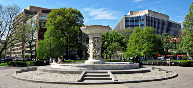 fountain in Dupont Circle area of Washington, DC