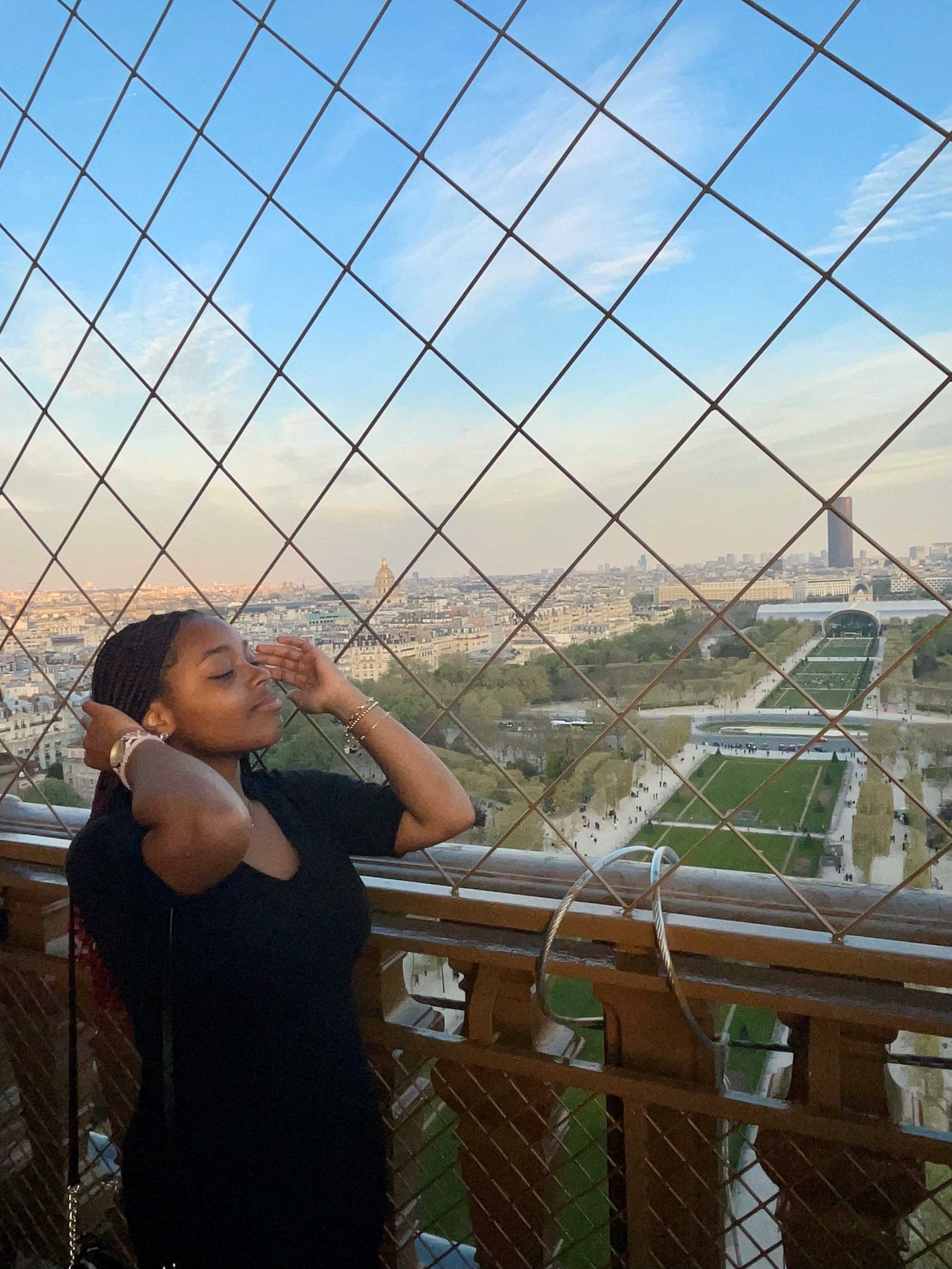 Ayawni on Eiffel tower