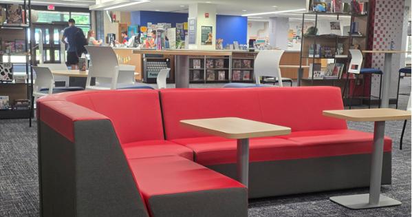 Chairs and desks in Bender Library.