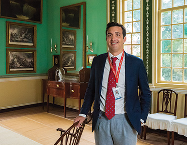 Ethan Guralnick in the mansion at Mount Vernon