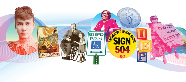 Nellie Bly, FDR, Judy Heumann, handicapped parking sign