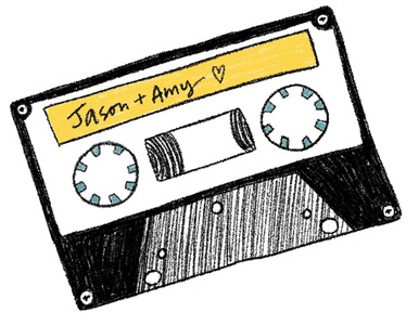 mix tape that says Amy plus Jason