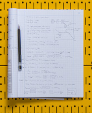 Notebook with written mathematical proofs