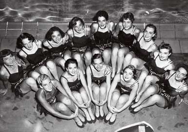 Aquiana, AU's synchronized swimming group, in the 1950s