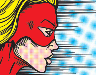 comic book illustration of a female superhero