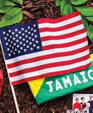 American and Jamaican flags