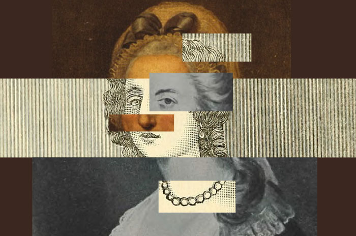 collage of the different faces of Mary Ball Washington