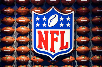 NFL logo with footballs