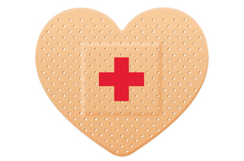 heart-shaped bandage
