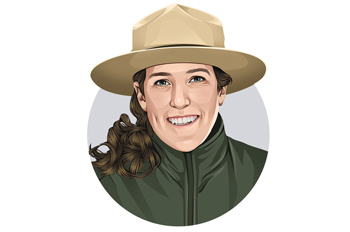 Kimberly Lindegren wears a tan ranger hat
