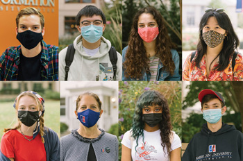 AU community members wearing face masks