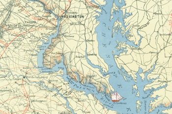 map of the Pearl near Point Lookout, Maryland