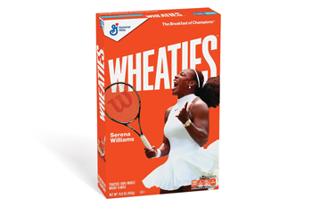 Serena Williams on a Wheaties box