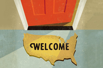 illustration of a welcome mat
