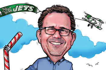 caricature of ESPN public editor Jim Brady