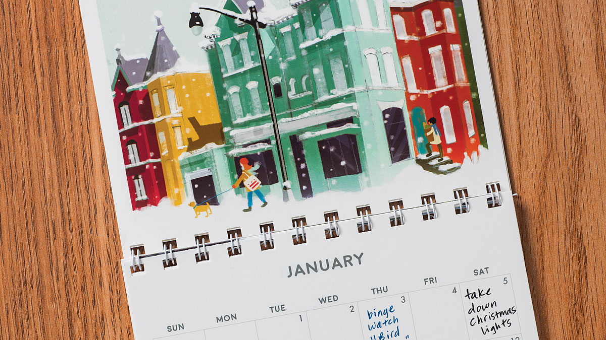 January 2019 calendar page